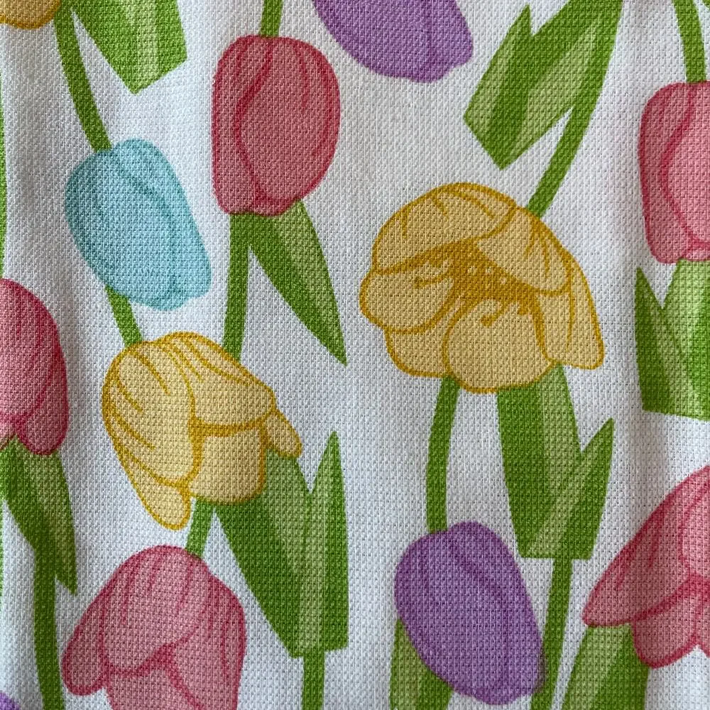 T-Fal Floral Cotton Kitchen Towels 18x28 Pop of Color Spring Tulips Set of 2 NEW